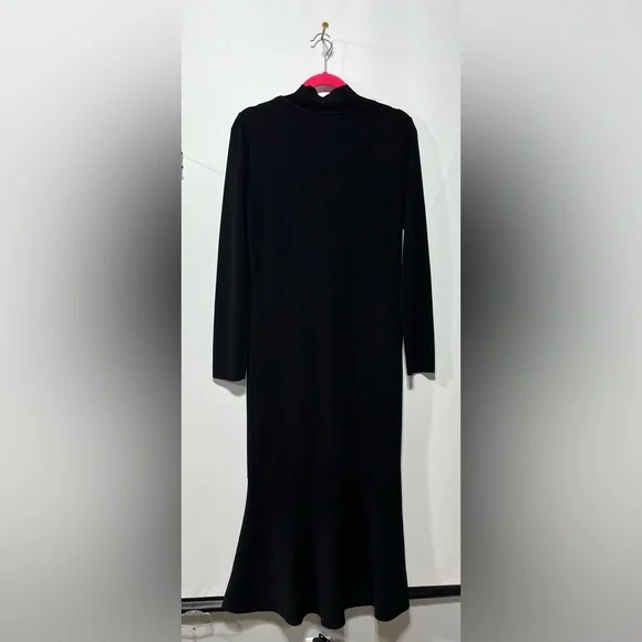 ANTONIO MELANI Fit And Flare Stretch Black Midi Dress Size Large - Picture 5 of 6